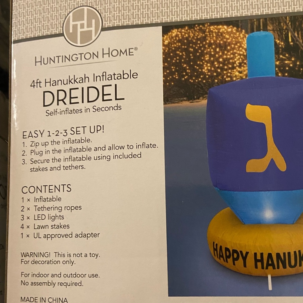 4’ brand new in box dreidel / Hanukkah  inflatable